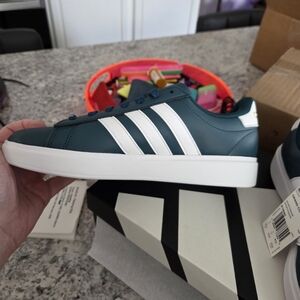 New Adidas Women's Teal and White Grand Court Athletic Sneakers With Cloud Foam